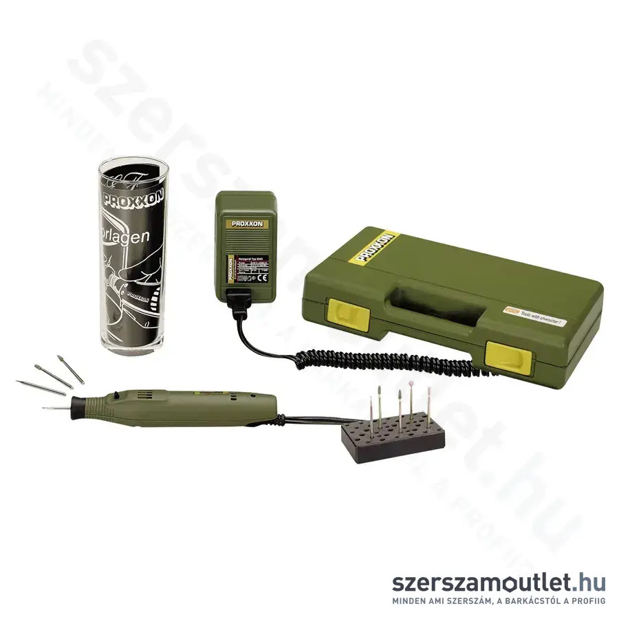 PROXXON GG 12 Gravírozó hálózati adapterrel és próbaüveggel 145mm, 12-18V